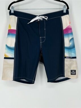 Vans Navy‎ Boardshorts with Multicolor Wave Panels